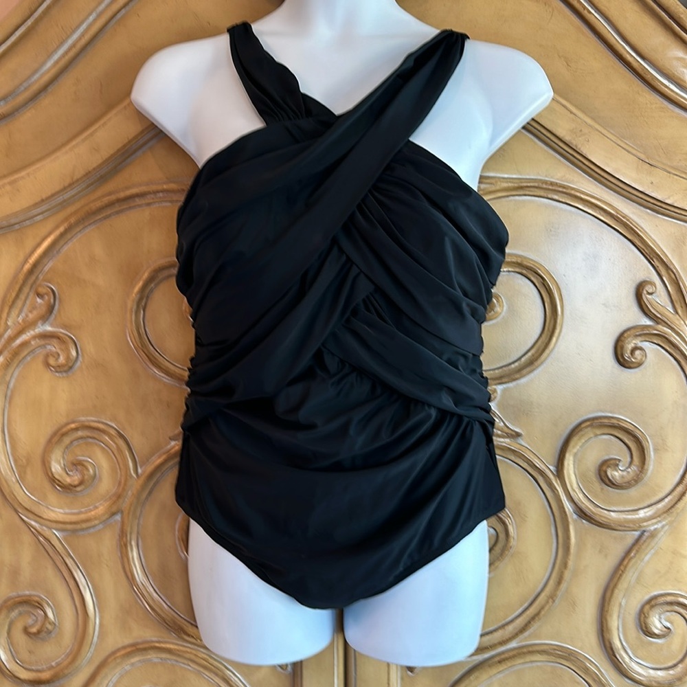 NWOT Swimsuits for All black high front swimsuit